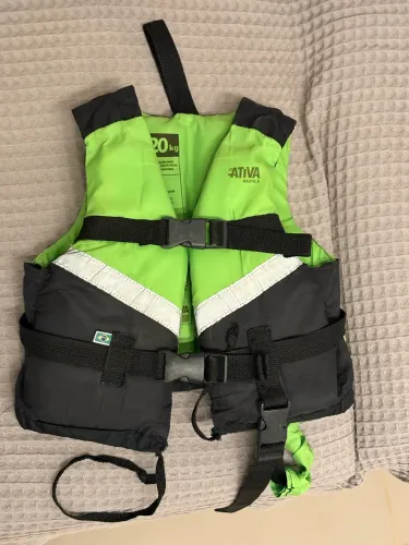 Colete Salva Vidas Infantil Ativa Canoa Tam: 20kg Cor Verde