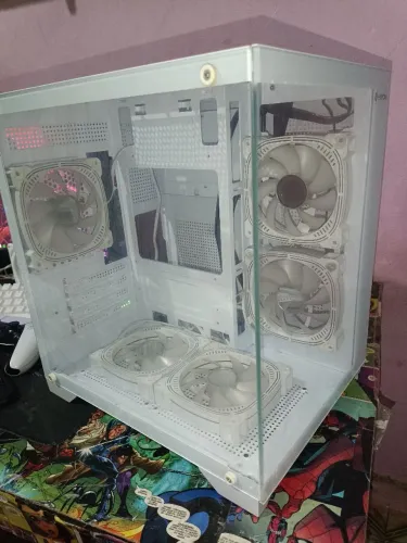 Gabinete gamer aquário branco 