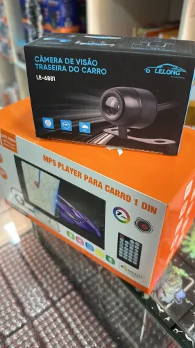 Central multimídia 1 Din e câmera de ré