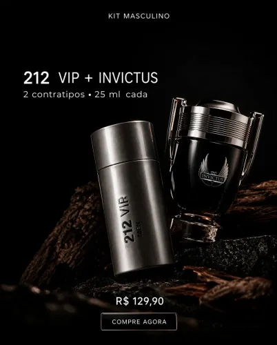 Kit de Nicho - 212 VIP e Invictus (contratipo) 25mL