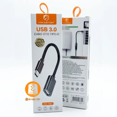 Cabo OTG USB 3.0 Adaptador para Celular TIPO-C (ler Pen-drive e outros equipamentos)