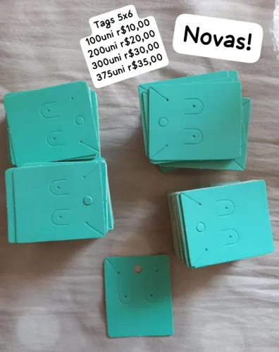 375 unidades de Tags para brinco e cordão 5x6