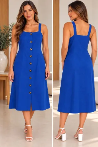 Vestido midi azul royal
