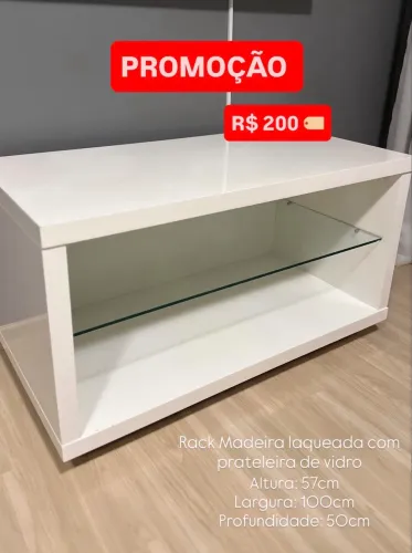 Rack madeira laqueada branco