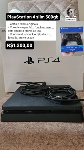 Playstation 4 Slim 500GB com controle novo (lacrado)