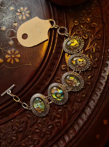 Pulseira Boho Abalones Naturais Aço Inox