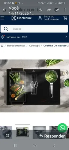 Cooktop com coifa embutida, 4 Bocas, na caixa e com um descontão. 4.500 reais. 