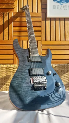 Guitarra LTD ESP MH400 Korea Verde Flamed c/ EMG 81/85 e Floyd Rose Gotoh com Hardcase