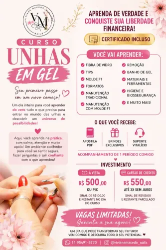 CURSO UNHAS EM GEL INDIVIDUAL