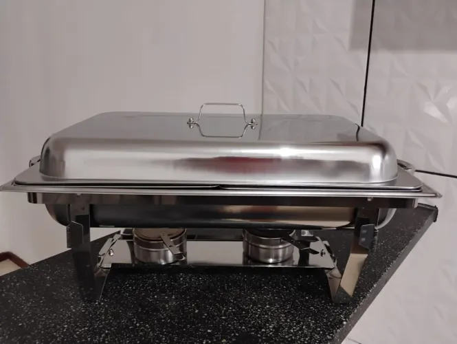 Vendo Réchaud retangular inox de 12 litros 2 cubas banho Maria