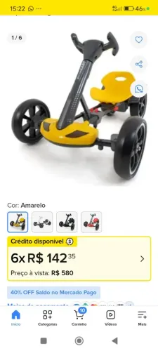 Carrinho infantil elétrico 