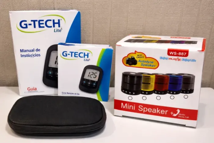 Medidor de glicose no sangue G-TECH Lite + Mini caixa de som Bluetooth WS-887