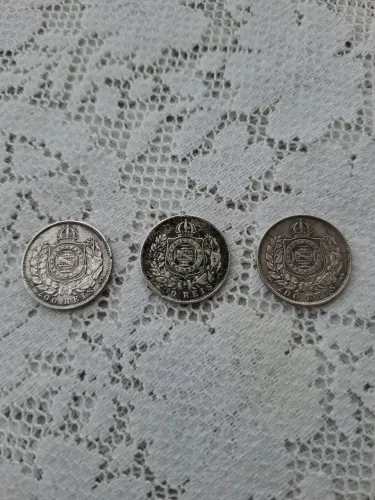 03 Moedas 200 Reis Brasil Antigo 1867 (01) e 1868 (02)