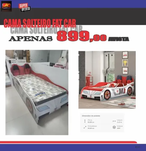 cama solteiro fat car 