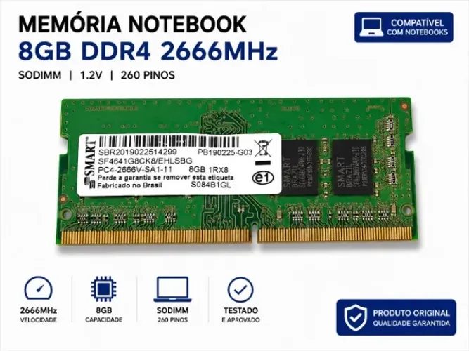MEMORIA RAM DDR4 8GB 2666MHZ SMART