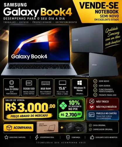 Notebook Galaxy Book4 SemiNovo