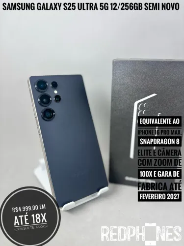 Loja física. Aceitamos trocas Samsung Galaxy S25 Ultra 256GB Garantia 02/27