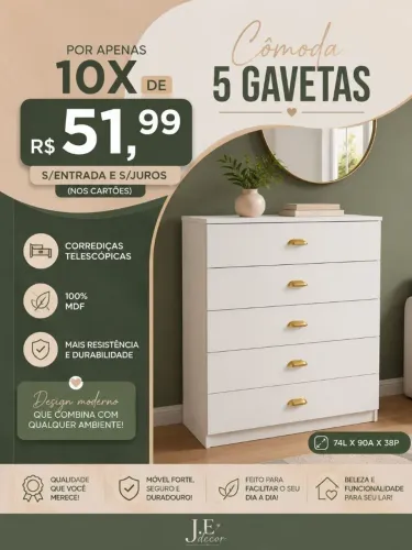 Cômodas em mdf entrega grátis