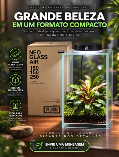 Terrário ADA DOOA 15x15x25 + Tampa + Iluminação 