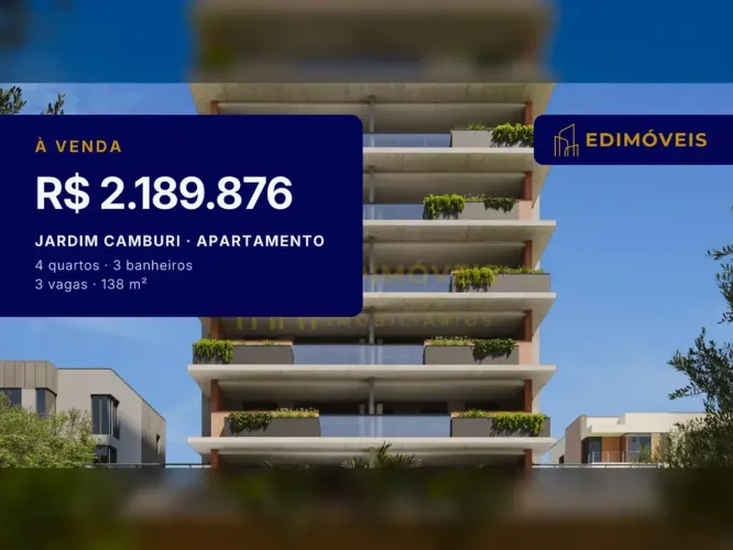 Jardim Camburi| Apartamento 4 suítes com varanda gourmet e 3 vagas de garagem