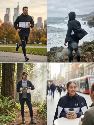 Jaqueta Under Armour corta vento tamanho médio