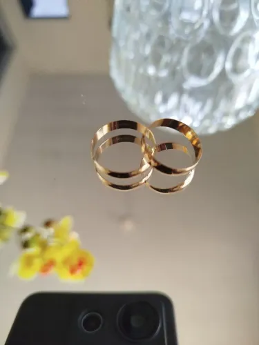 Dois Anéis Ouro 16K - 2 Anéis (2,30g)