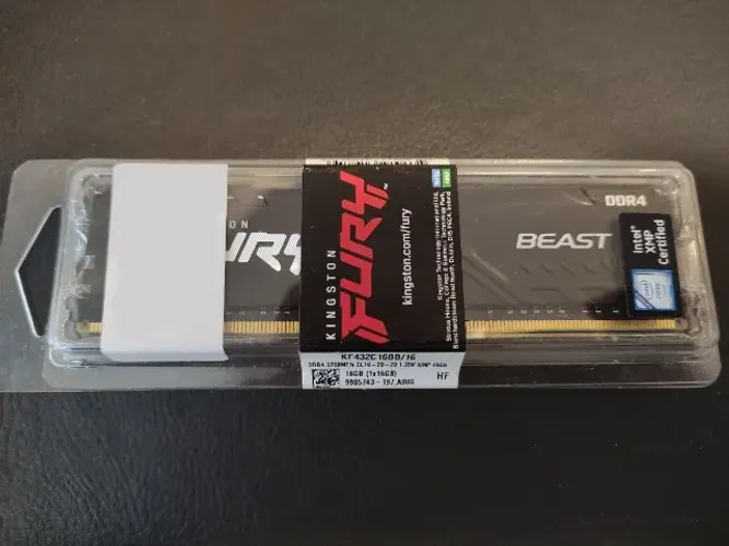 Memória Kingston Fury Beast, 16GB RAM, 3200MHz, DDR4