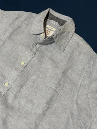 Camisa 100% Linho Azul Clara Manga Longa Tam M (72x56) Importada Nova Nunca Usada