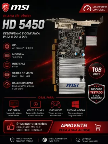 Placa de vídeo MSI HD 5450