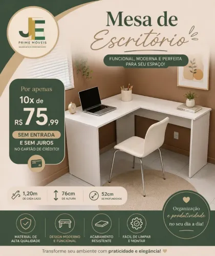Mesa L em mdf