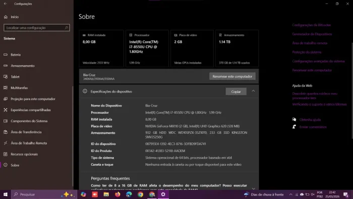 Notebook Samsung Expert Intel Core i7 8ª Geração + Placa de Vídeo NVIDIA GeForce