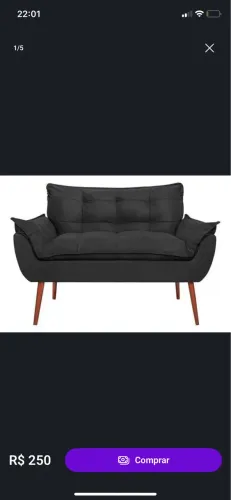 Sofá 2 Lugares Retrátil Estilo Retrô Preto - Excelente Estado