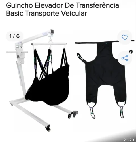 Guincho para Acamados e Deficientes Elevador Transferência Hidráulico