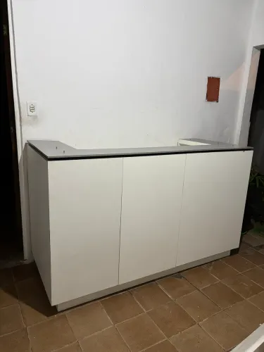 Balcão grande MDF branco 2.80 X 1.10