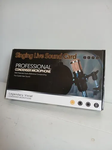 Microfone condensador Bm800 + kit interface mesa V8