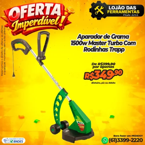 Aparador de Grama 1500w Turbo Com Roda Trapp
