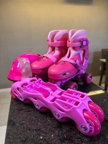 PATINS 2 EM 1 C/ ACES. ROSA numeração 34 a 37