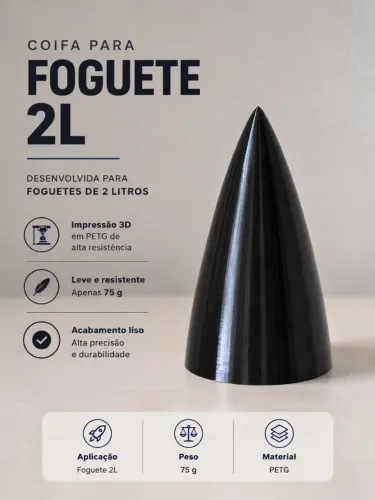 Coifra Aerodinâmica para Foguete 2L em PETG