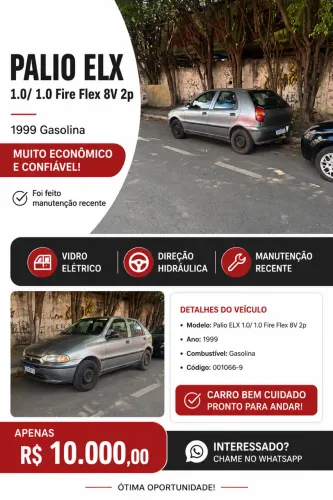 Fiat Palio ELX 1.0/ 1.0 Fire Flex 8V 2P (álcool) 1999