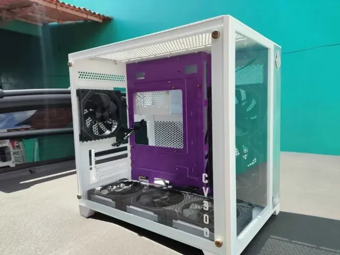 Gabinete CV 300 branco + 6 Fans prism 5 pro reversas