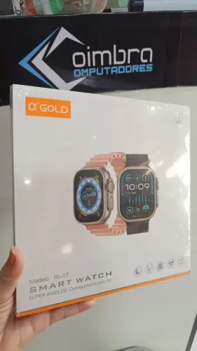 Relógio Smartwatch Gold Ultra Rl-17 Com 4 Pulseiras - Relogio Inteligente - Loja Coimbra