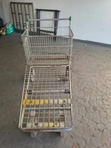 Carrinho Atacadista Prancha Plataforma Supermercado Epox Aço Cor usado