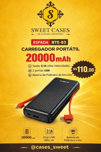 Carregador Portátil 20000mAh Espada BTE-83