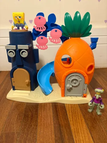 Bob Esponja Fenda do Biquíni completo + brinquedos extras Imaginext