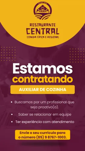 Estamos contratando Auxiliar de Cozinha