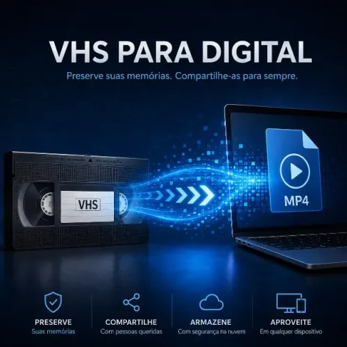 Conversão de fitas VHS ou DVD para arquivo digital