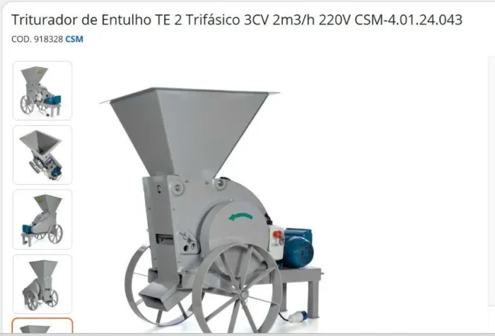 TRITURADOR DE RESÍDUOS E CONCRETO 