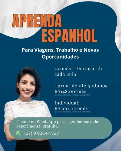 Aprenda espanhol com professora nativa