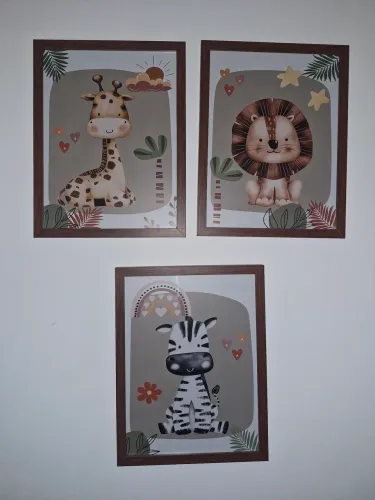 Decoração Safari - Quadro e Corda Safari para Quarto