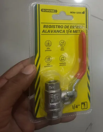Registro de esfera alavanca 1/4 metal